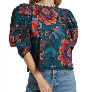 FARM RIO River Creatures Puff Sleeve Top